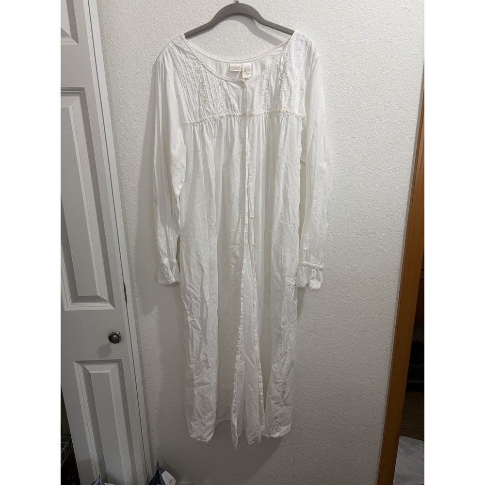 Gilligan Omalley Night Gown White Granny Core Prairie Cottage Vintage L